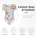 thumbnail image 4 of Fotbe Party Shark Cute Body de Mujer con Cuello Redondo y Mangas Cortas, Sin Mangas Ajustado, Suave, Cómodo y Básico-Small, 4 of 7