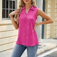 thumbnail image 5 of MESSUEN Womens Sleeveless Tops Loose Fit Tank Tops for Women Mock Neck Raglan Solid Color Lapel Loose Vest Fashion Top Womens Summer Tops Dressy Casual Womens Basic Tank Tops Hot Pink 2XL, 5 of 7