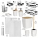 thumbnail image 2 of Juego de accesorios de baño Clara Clark, 25 piezas, con bandeja de ducha, color blanco, 2 of 9