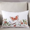thumbnail image 3 of Rustic Flowers Butterfly Throw Pillow Cover 16 x 24 Inch Decorative Pillow Cover Spring Botanical Floral Lumbar Pillowcase Seasonal Rectangle Cushion Case for Couch Sofa Bed Living Room, 3 of 7