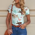 thumbnail image 6 of KLL Women 's Crew Neck Bodysuit Jumpsuits Cute Pug Dogs Print Short onesies Stretch T Shirts, 6 of 7