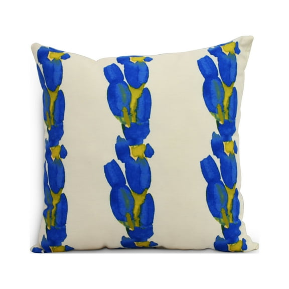 Simply Daisy's Sunset Tulip Stripe 18 inch Blue Decorative Floral Throw Pillow
