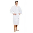 thumbnail image 4 of Turquaz Linen Lightweight Long Waffle Kimono Unisex Spa Robe (One Size, White), 4 of 5