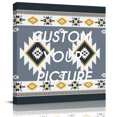 thumbnail image 2 of Grey Geometric Wall Art Painting on Canvas, Boho Southwest Abstract Plaid Canvas Art Home Prints Wall Art Framed Modern Artwork for Living Room Bedroom Wall Decor 16x16in, 2 of 9