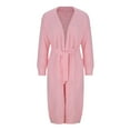 thumbnail image 5 of Womens Oversized Cardigans Ndbuld Fashion Women's Casual Long Sleeve Wear A Belt Solid Ladies Blouse Coat Outwear Jacket Cardigan Great Gifts for Less Pink M, 5 of 7