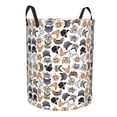 thumbnail image 2 of Balery Cute Cats Round Laundry Basket with Handles Waterproof Freestanding Laundry Hamper for Clothes Toys in the Dorm and Family-Medium, 2 of 8