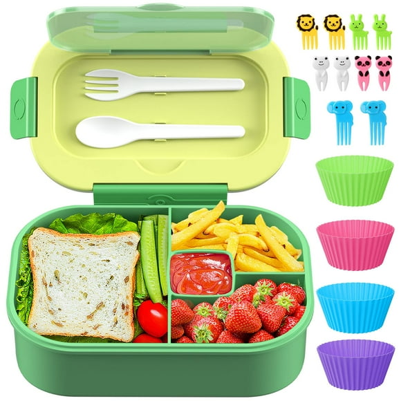 Fiambrera Bento TIME4DEALS a prueba de fugas de 1300 ml con 4 compartimentos