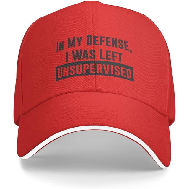 in My Defense I was Left for Unsupervised Baseball Cap Gavin Funny Trucker Hat Fun Snapback Black
