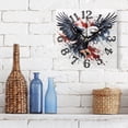 thumbnail image 3 of Eagle Blood Wall Clock Square Silent Non Ticking Battery Operated Clock for Home Bathroom Kitchen Bedroom Living Room, 3 of 8