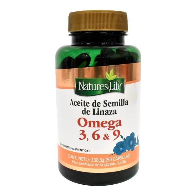 Suplemento alimenticio Nature's Life aceite de semilla de linaza 90 cápsulas