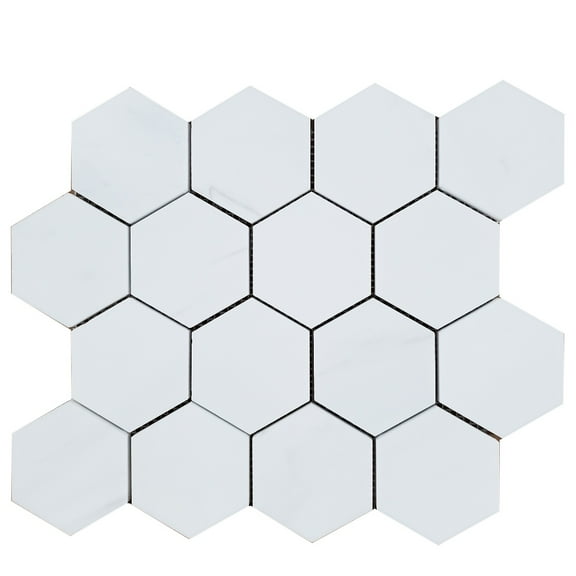 3'' Hexagon Dolomit Honed Marble Mosaic Tile