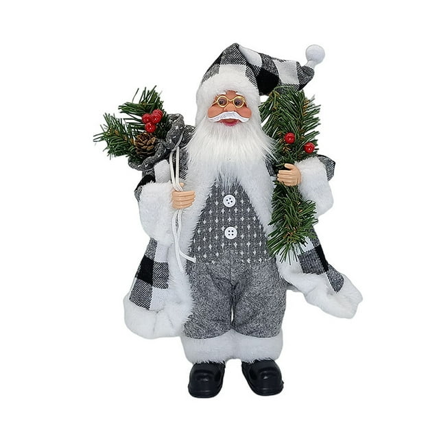 Billuyoard Muñeco Feliz Navidad Santa Claus adorno de pie fiesta de año nuevo DIY artesanía escena decoración Navidad Año Nuevo regalos para Kits de decoración para fiestas
