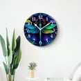 thumbnail image 4 of Wall Clock Silent Non-Ticking Battery Operated Modern Wall Clocks Decorative for Bathroom Kitchen-Colorful Dragonfly Flower Floral Picture(16inch), 4 of 4