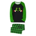 thumbnail image 2 of Conjuntos de pijamas navideños familiares a juego Grinch 2024, pijama de Grinch con parte superior y pantalones de pijama a cuadros, pijama de Grinch para niños y adultos para la familia, Mujer L, 2 of 3