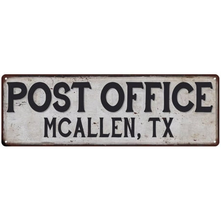 Mcallen Tx Post Office Personalized Metal Sign Vintage 6x18