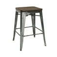 thumbnail image 3 of OFM Industrial Modern 4 Assembled Metal Stools, Wood Seats, Bar Stools, 3 of 18