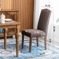 thumbnail image 2 of Snugway Dining Chair Duke Brown Upholstered Parsons Side Chairs with Nailhead Trim, Set of 2, 2 of 8