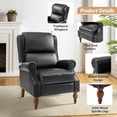 thumbnail image 3 of Manual Leather Recliner Chair with Rolled Arms Nailhead Trim for Living Room Black, 3 of 7