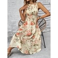 thumbnail image 5 of Floral Printed Panelled Sleeveless A-Line Maxi Dress for Women, 5 of 10