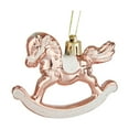 thumbnail image 7 of HomeDM 6Pcs Christmas Rocking Horse Plastic Ornaments Hanging Pendant for Christmas Tree Decorations Keepsake Gifts for Women Men Holiday Party Decor Rose Gold 3.15"x2.36", 7 of 7