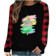 thumbnail image 1 of lcziwo Prime Deals Chandails à Col Rond pour Femmes avec Sapins de Noël, Chandails de Noël pour Femmes à Col Rond Raglan à Manches Raglan, Chandail Graphique à Enfiler 2024 Rouge, P, 1 of 4