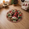 thumbnail image 4 of 3D Christmas Optical Illusion Round Rug, Christmas Gnome Quilt Tunnel Visual Trap Floor Mat for Living Room, Entryway, Bedroom and Holiday Home Decor, 23.62 Inch, 4 of 7