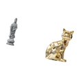 thumbnail image 5 of Dualoai Guan Yin Cat Statue Stone Ornament Artwork Feng Shui Collection Chinese Female Buddha Sculpture Kuanyin Figurine Animal Decorative Sculpture Art Craft Ornament for Cabinet Desk Fireplace, 5 of 8