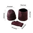 thumbnail image 3 of Elainilye Fashion Winter Beanie Hats Touchscreen Gloves Scarf Set Wool Winter Hat Knitted Scarf Gloves Three-piece Set Gifts for Women and Men,Red, 3 of 4
