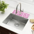 thumbnail image 5 of Pink Style Pattern Kitchen Sink Splash Guard, Silicone Sink Faucet Mat Dry Out the Kitchen Bathroom, 5 of 7