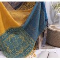 thumbnail image 5 of 150cm*190cm, Bleu, 1pc Coton Simple Couverture De Canap, Couverture Tricote Franges, Patchwork Rversible, Couverture Dcorative Chaude Pour La Maison,, 5 of 5