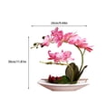 thumbnail image 3 of Naiovety Orquídeas artificiales, flores falsas, plantas en maceta, juego de bonsái, ramo de flores de imitación vivo para boda, cocina, Hotel Decoración Rosa, 3 of 6