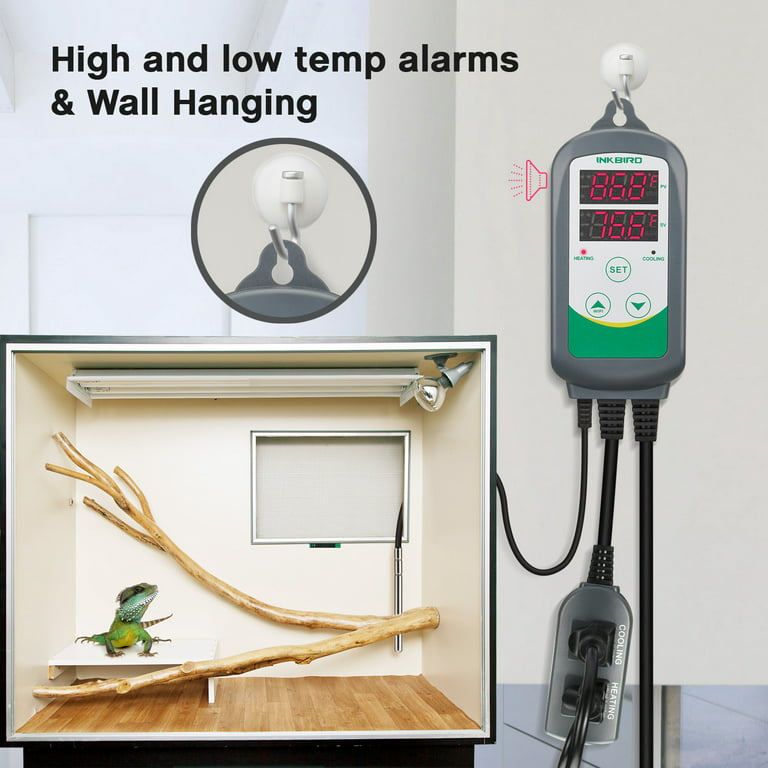 Ernæring gravid dybt Inkbird ITC-308 Digital Temperature Controller 2-Stage Outlet Thermostat  Heating and Cooling Mode10V 10A 1100W - Walmart.com