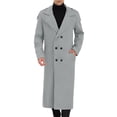 thumbnail image 1 of INSPIRE CHIC Men's Winter Pea Coat Notch Lapel Double Breasted Solid Color Overcoat M Gray, 1 of 7
