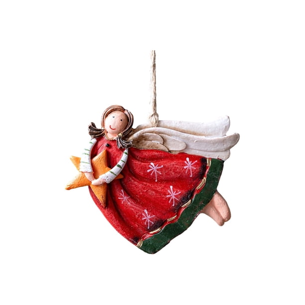 Decoraciones Del Árbol de Navidad Retro Resina Navidad Niña Ornamento Colgante Decoración Del Árbol de Navidad Árbol de Navidad Pequeño