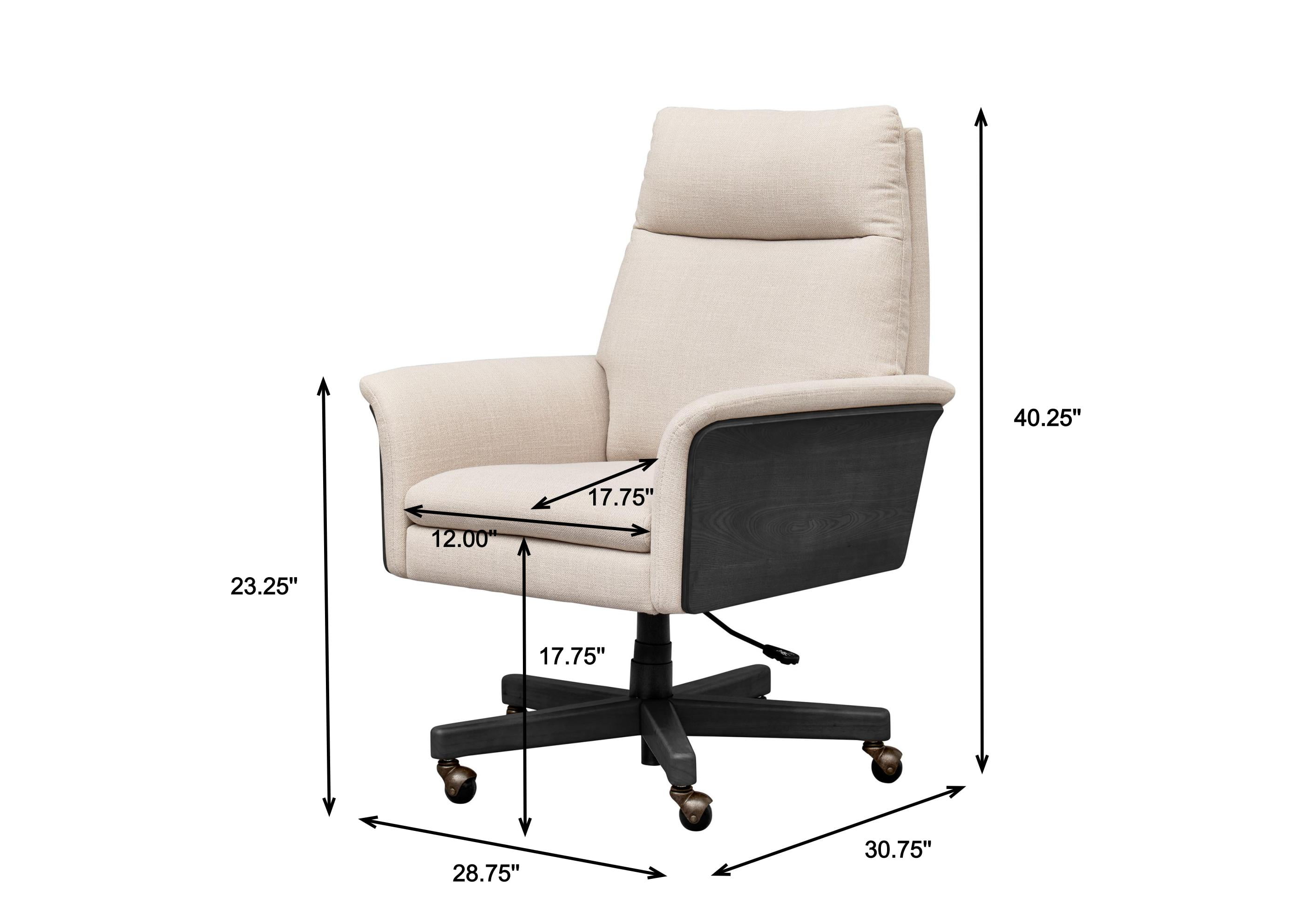 Better Homes & Gardens Juliet Tall Back Office Chair, Linen and Rich Black Finish