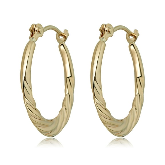 AVORA 14K Yellow Gold Twist Hoop Earrings - 17mm