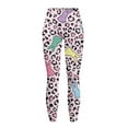 thumbnail image 5 of COEQINE Women Tummy Control Yoga Pants with Pockets 4-Way Stretch Buttery Soft Breathable Athletic Leggings Hip Lift Compression Tights, Easter Bunny Rabbit Pink Leopard Print, XS, 5 of 7