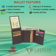 thumbnail image 2 of Cavelio RFID Blocking Trifold Cowhide Leather Wallet for Men with Flap Up ID Holder Brown, 2 of 7