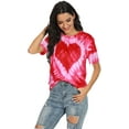 thumbnail image 3 of VILOVE Valentine Shirts for Women Tie Dye Heart T Shirt Valentine's Tee Shirt Casual Lover Short Sleeve Tops Pink S-2XL, 3 of 5