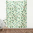 thumbnail image 3 of Ambesonne Geometric Fabric by the Yard Upholstery, Spiral Circle Tile, 2 Yards, Teal Orange, 3 of 4