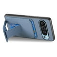 thumbnail image 2 of Carbon Fiber Texture Wallet Case for Google Pixel 8A Phone Case with Card Holder and Kickstand, Magnetic for Google Pixel 8A Car Mount Military Grade Shockproof Protection Cover, Blue, 2 of 11