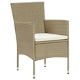 thumbnail image 2 of vidaXL 3 Piece Garden Dining Set with Cushions Poly Rattan Beige, 2 of 5
