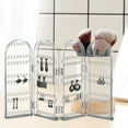 thumbnail image 6 of Acrylic Earring/Jewelry Organizer Display Rack, Folding Panels, Holds Earrings, Keys, Watches, Lightweight Portable, Easy to Clean, 6 of 6