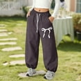 thumbnail image 3 of Kids Clothes Kids Sweatpants Girls Girls Baggy Bowknot Sweatpants, Soft Lightweight Joggers with Functional Side Pockets & Drawstring, 3 of 5
