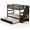 Espresso, variant on Gymax Twin over Twin Wooden Bunk Bed w/ Trundle Storage Stairs Convertible White