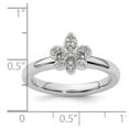 thumbnail image 5 of Sterling Silver Fleur De Lis Diamond Ring, 5 of 6