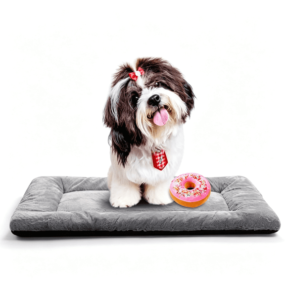XIBUFE Dog Beds Crate Pad for Small Dogs Ultra Soft Dog Crate Bed Washable & Anti-Slip Kennel Pad,Cat Bed Pad Mat,Dog Beds for Small Dogs Gray 24Inch