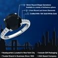 thumbnail image 2 of Gem Stone King 10K White Gold Black Onyx and Lab Grown Diamond Engagement Ring for Women | 3.20 Cttw | Round 10MM | Gemstone December Birthstone | Size 7, 2 of 6