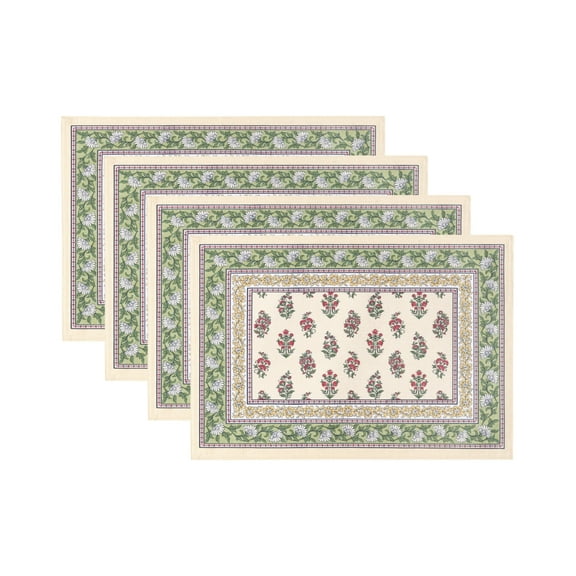 Nomad Winter Holiday Block Print Placemats, Set of 4