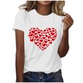 thumbnail image 2 of EchfiProm Valentine T shirts for Women Valentine Day Love Heart Graphic Tee Summer White Short Sleeve Wifes Shirts Cute, 2 of 5